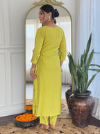 The52 Liril Embroidered Rayon Fabric Straight Kurta, Pant and Dupatta Set - Distacart