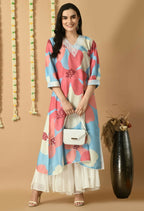 Joban Fashion Print Maslin Kurta Set
