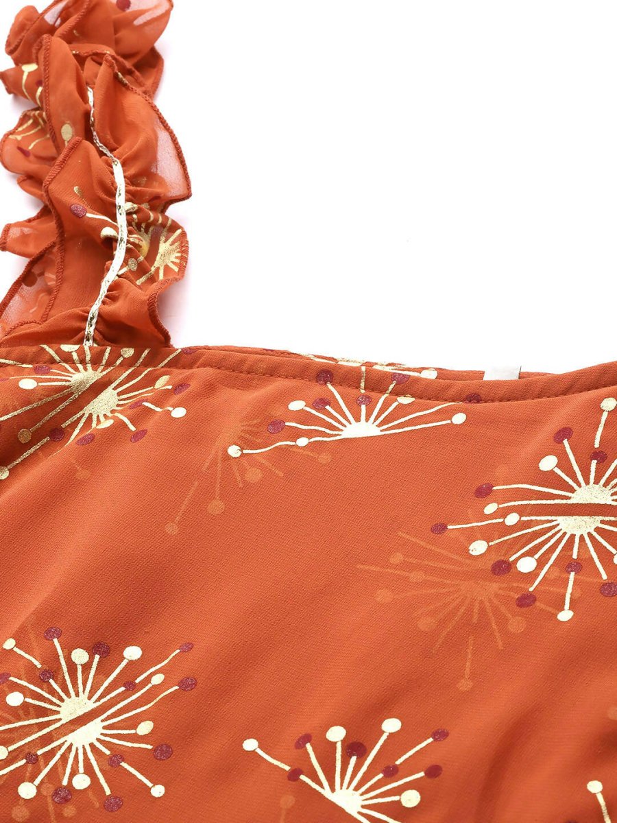 Ahalyaa Women's Traditional wear Tunic - Orange
