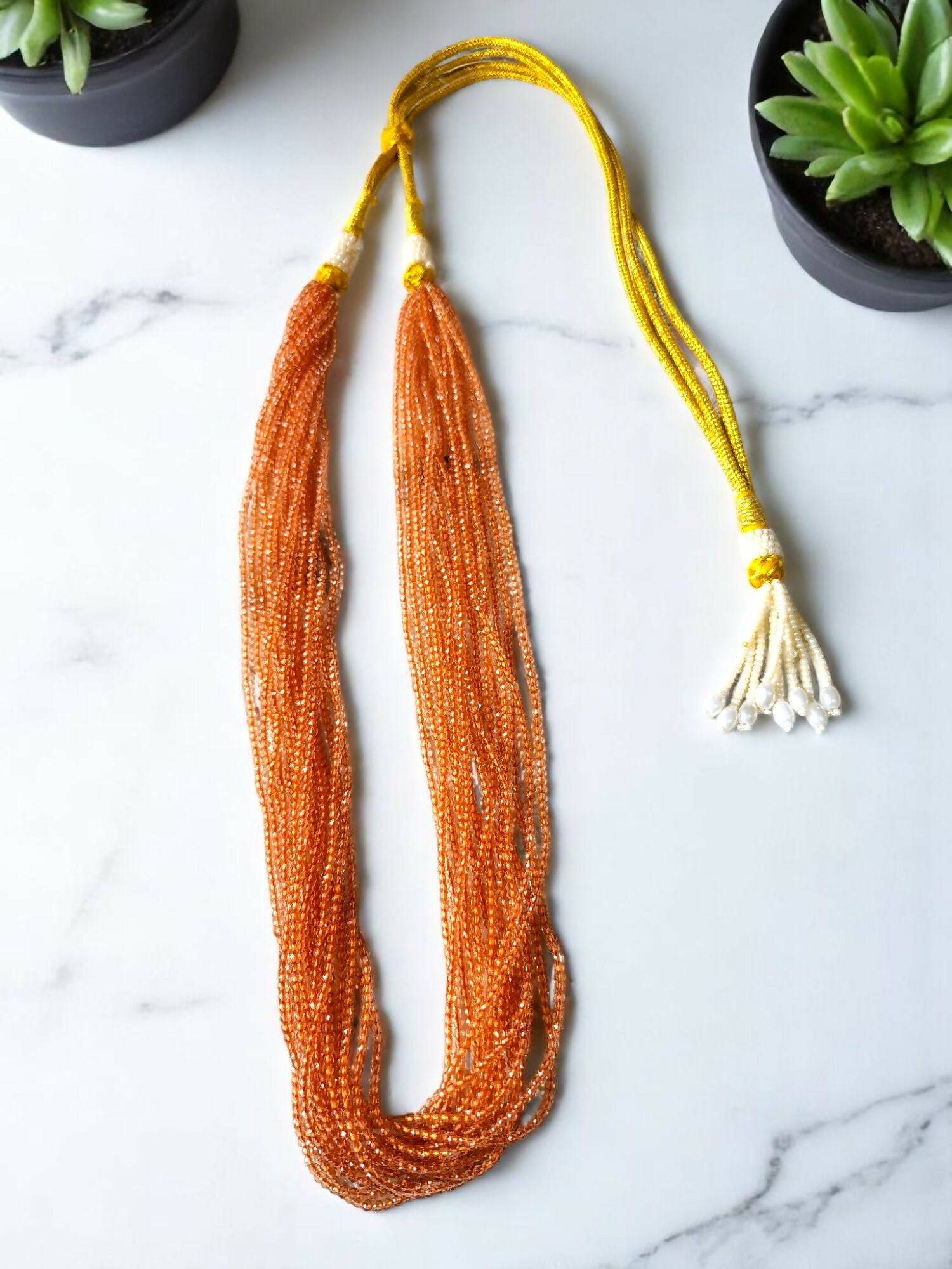 Inhanns Crystal Beads Luxe Edition – Multi-Layered Necklace - Peach