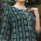 Vamika Green Rayon Gota Patti work Kurti
