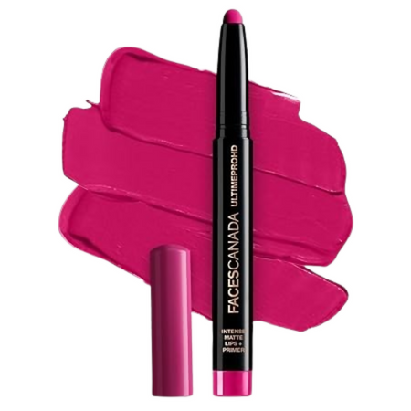Faces Canada Ultime Pro HD Intense Matte Lipstick + Primer - Roseate (Pink)