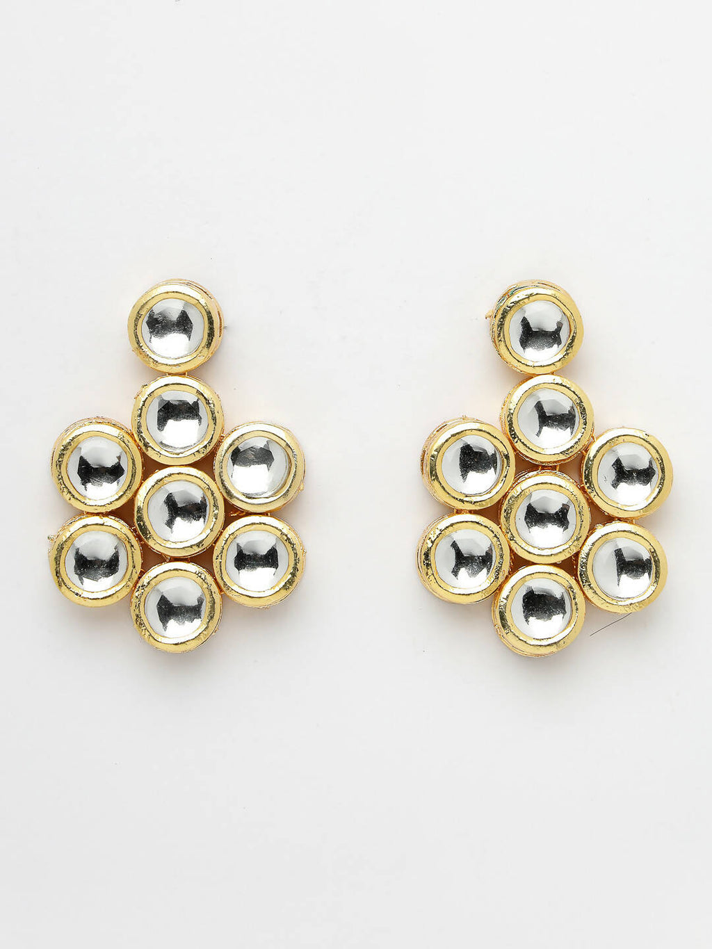 NVR Women's Gold-Plated Kundan 2 Layered Handcrafted Jewellery Sets With Drop Earrings - Distacart