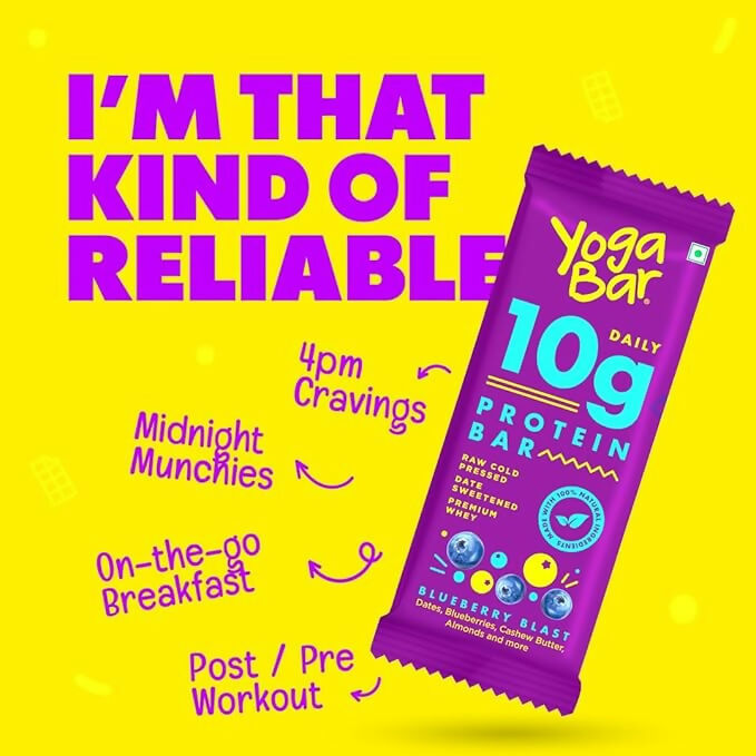 Yoga Bar Protein Bar - Blueberry Blast - Distacart