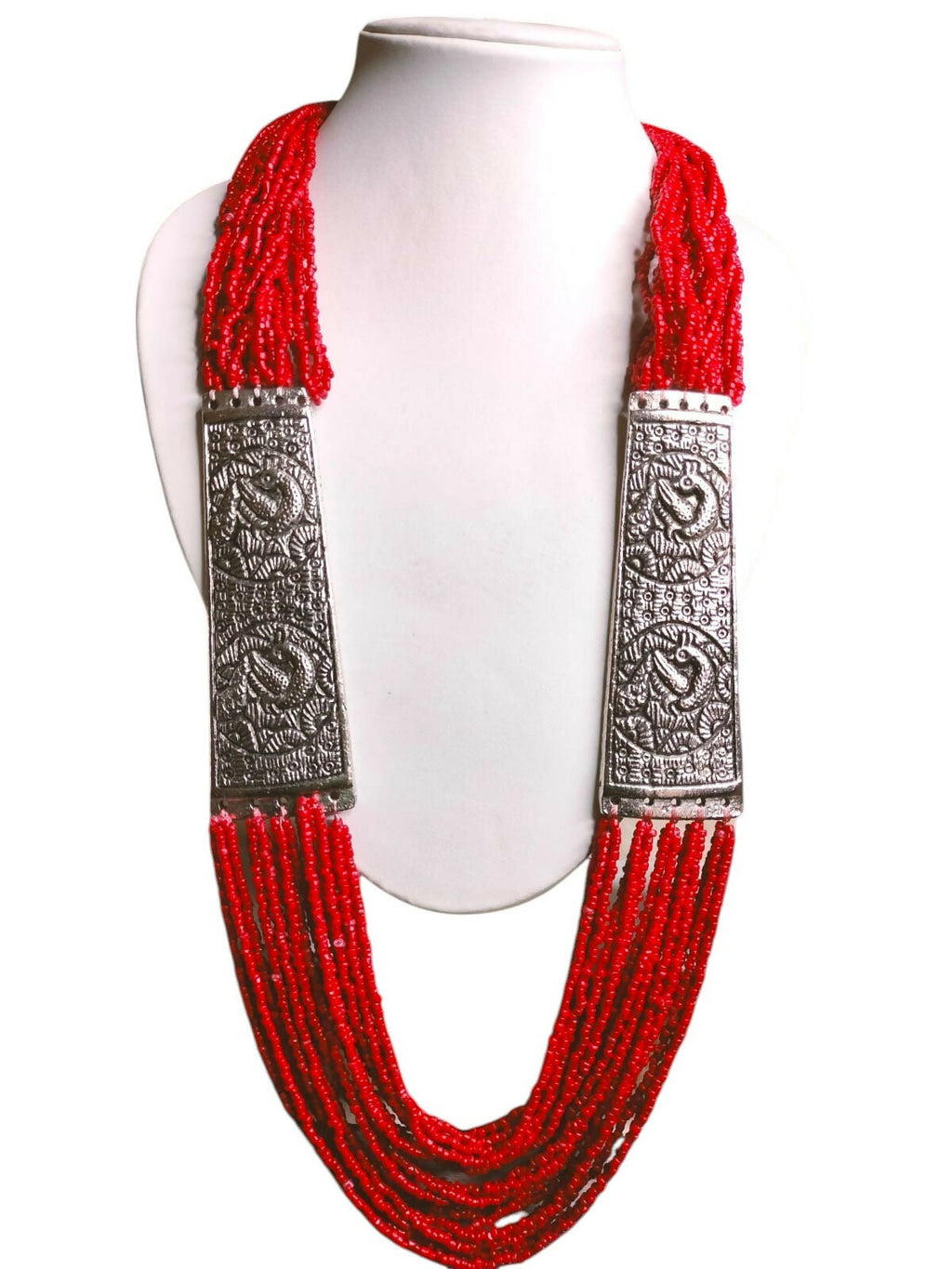 Inhanns Saree Shobha Statement Necklace - Red