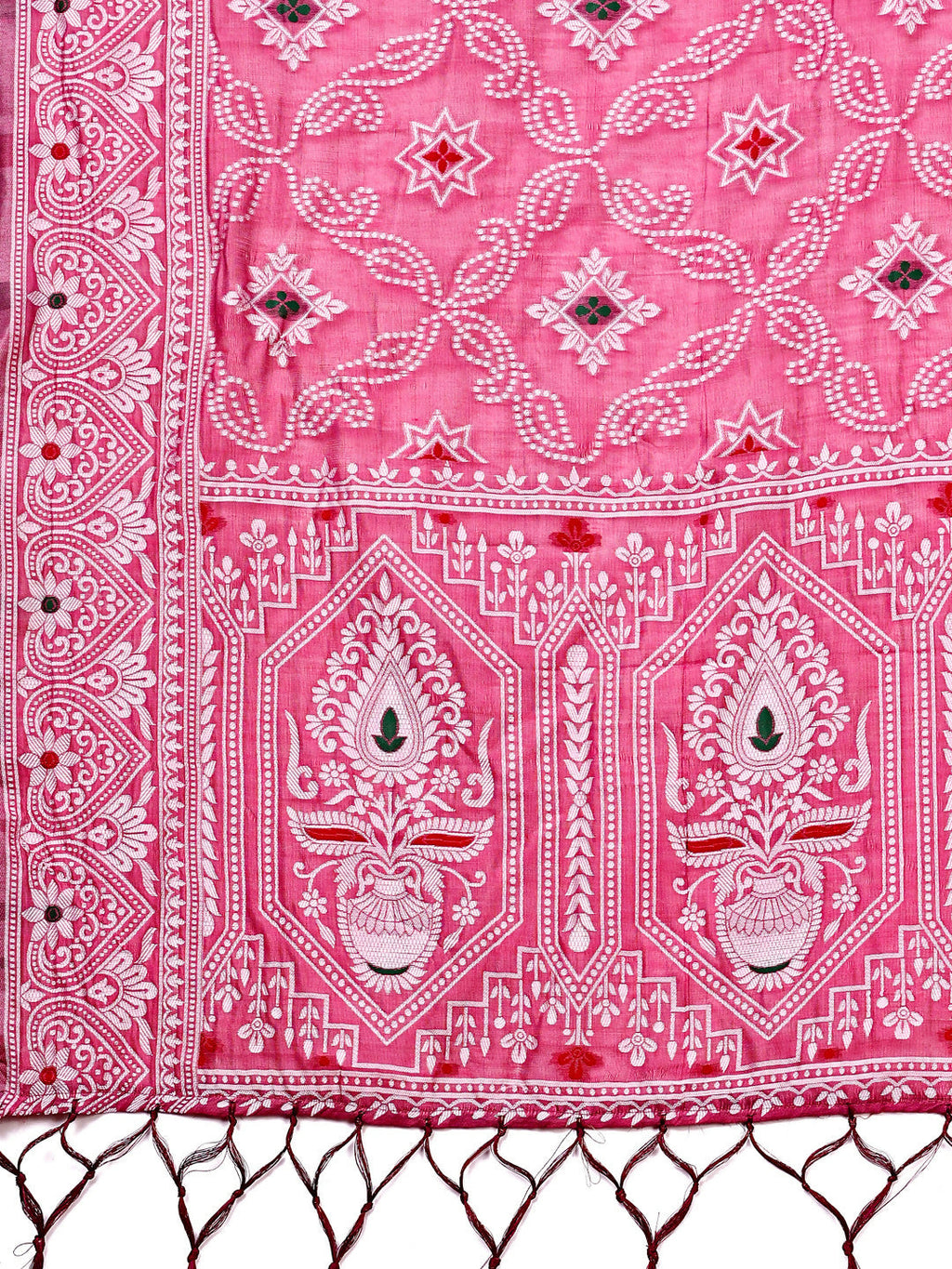 Shree Shyam Fashion Pankhuri Pink Linen Cotton Saree