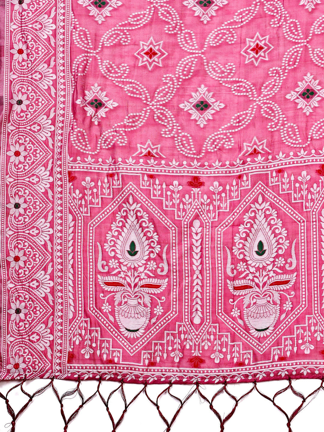 Shree Shyam Fashion Pankhuri Pink Linen Cotton Saree