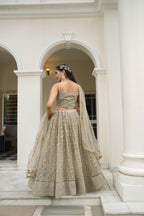 Eilara Glamorous Ivory Butterfly Net With Thread And Sequence Embroidered Work Fancy Lace Lehenga Choli For Wedding