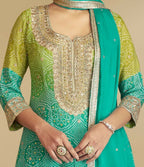 Vastranavya Bandhej Printed Chinon Chiffon Embroidered Sequins Pakistani Suit