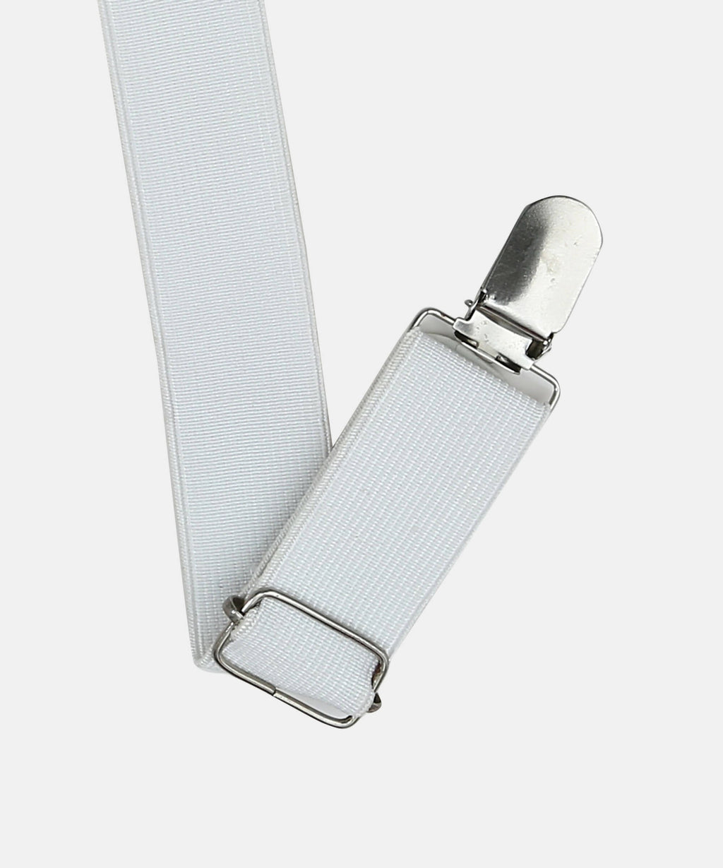 Manet Boys Solid Suspenders - White