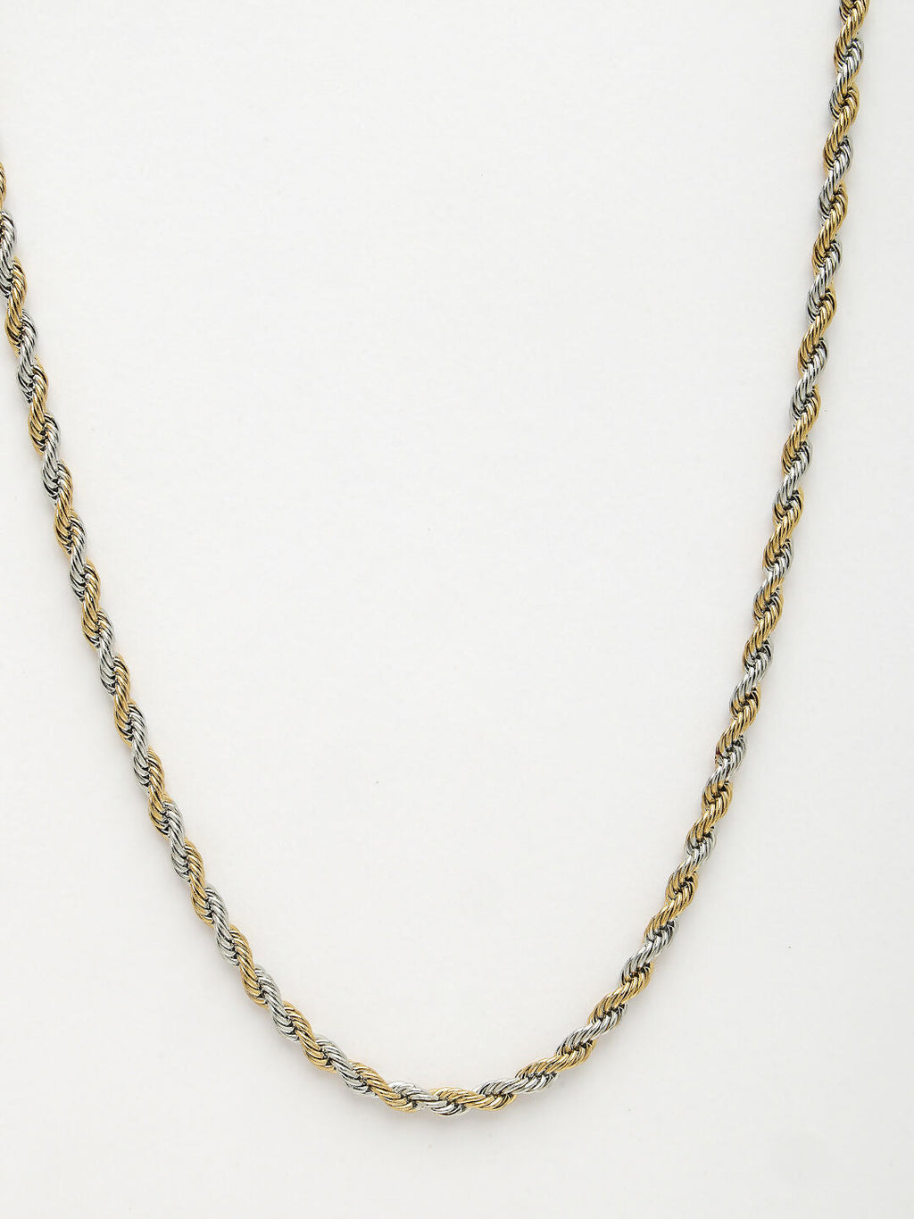 NVR Men's Rhodium-Plated Stainless Steel Chain
