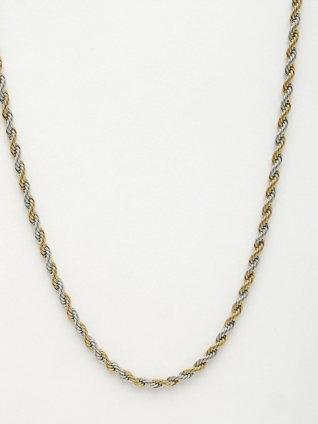 NVR Men's Rhodium-Plated Stainless Steel Chain