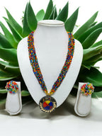 Inhanns All-Day Statement Beaded Necklace Set - Multi Colour