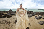 House of Panchhi Cream Net Multi Sequins with heavy Zarkan embroidery Lehenga choli & Dupatta