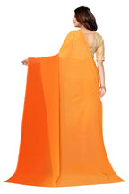 Vamika Orange Half N Half Georgette Saree - Distacart