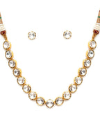 Kundan Choker with Studs Jewellery Set (Gold) - Ruby Raang