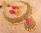 Amazing Antique Necklace Set with Pearl Drops