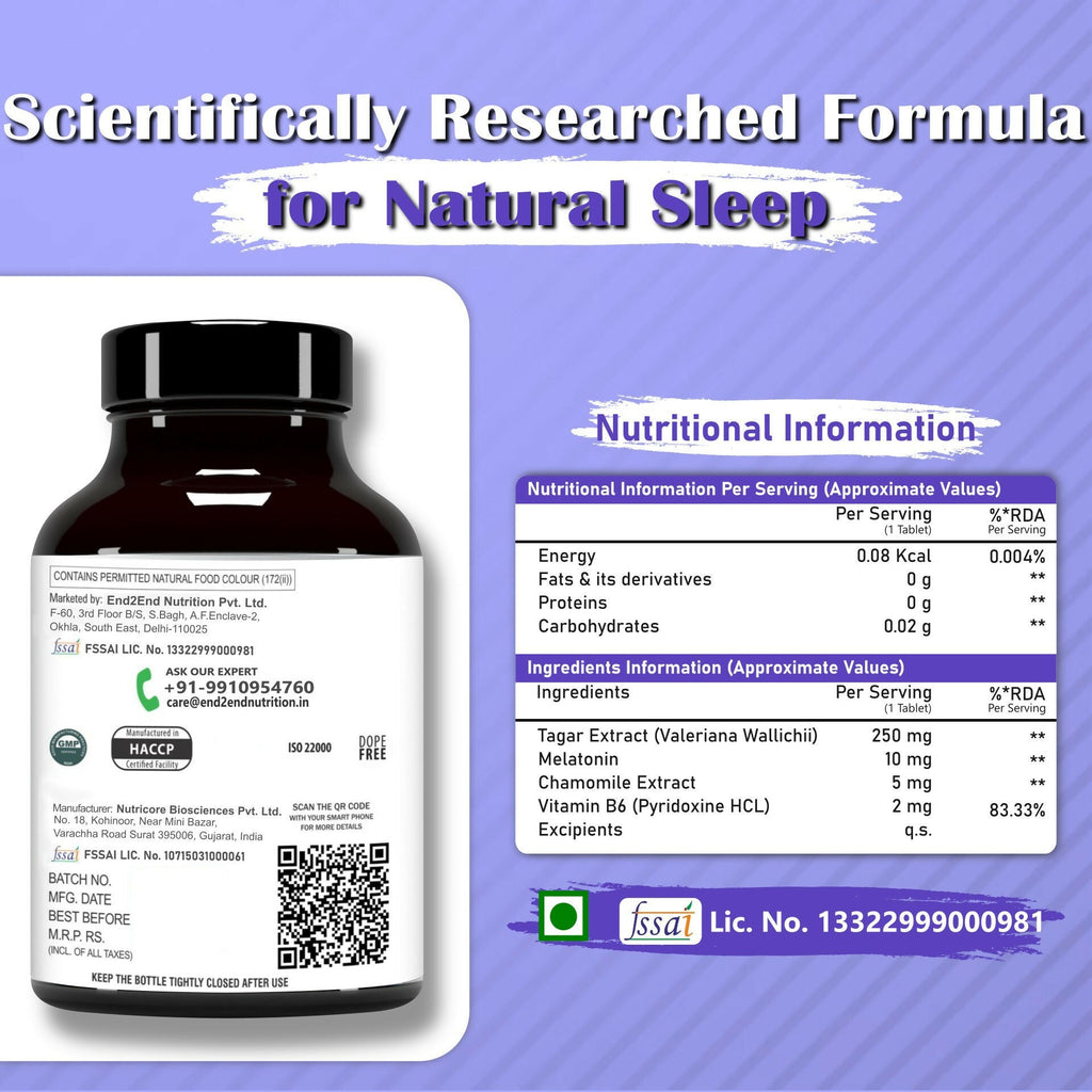 End2End Nutrition Restful Sleep Melatonin Tablets - Distacart