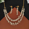 JS Fashion 2 Layer High Gold Polish Fancy Design Party wear Antique Design Antique Jewellery Necklace Set