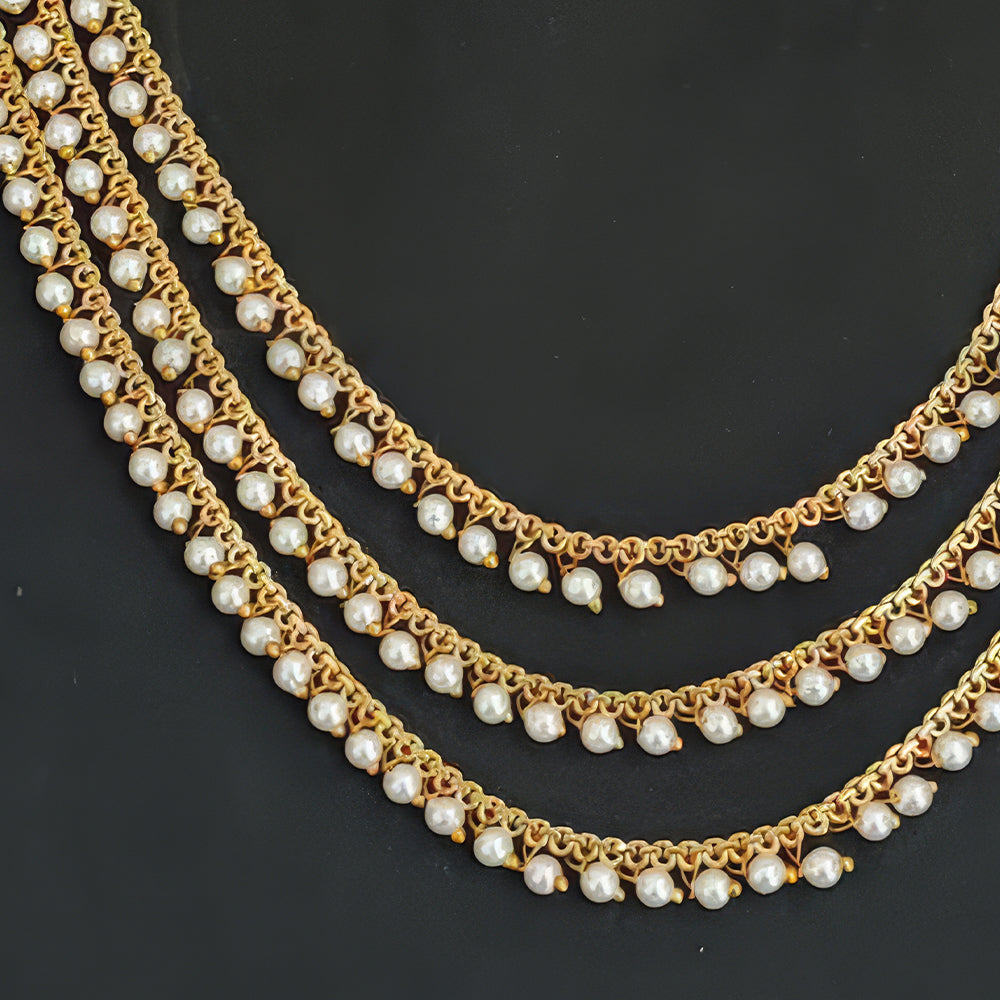 JS Fashion Antique Jewellery Designer High Gold Polish Fancy Style Short Necklace Set