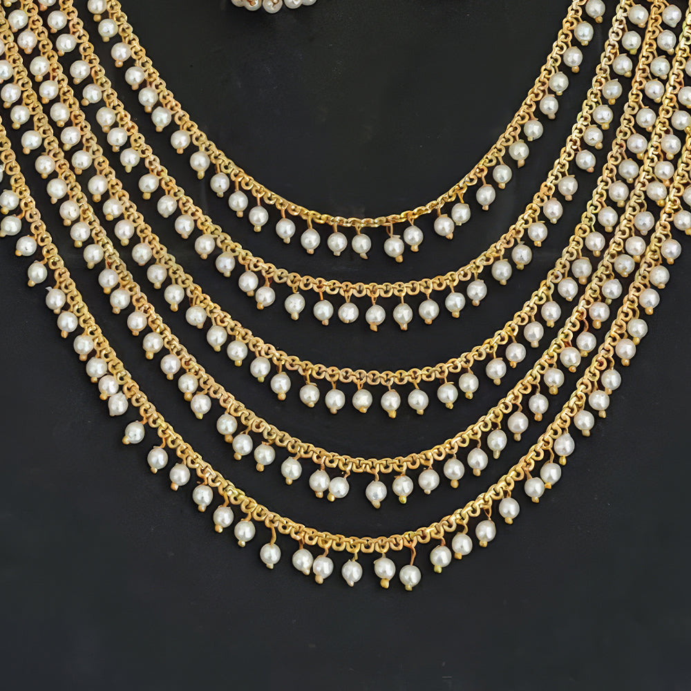 JS Fashion Antique Jewellery Designer High Gold Polish Fancy Necklace Set