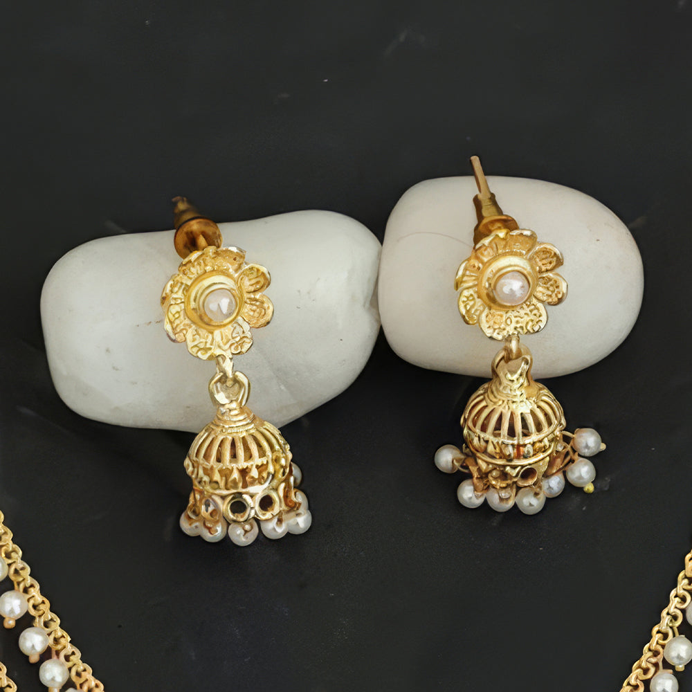 JS Fashion Antique Jewellery Designer High Gold Polish Fancy Necklace Set