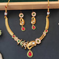 JS Fashion Beautiful High Gold Polish Designer Party Wear Short Necklace Set
