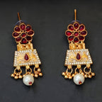 JS Fashion Traditional Antique Necklace Set with Pearl Drops