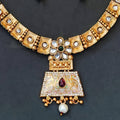 JS Fashion Traditional Antique Necklace Set with Pearl Drops