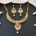 JS Fashion Antique Jewellery Designer Rajwadi Polish Necklace Set