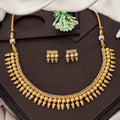 JS Fashion Antique Design High Gold Polish Short Necklace Set