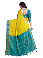 Mimosa Women's Yellow Mysore Silk Crepe Saree With Blouse