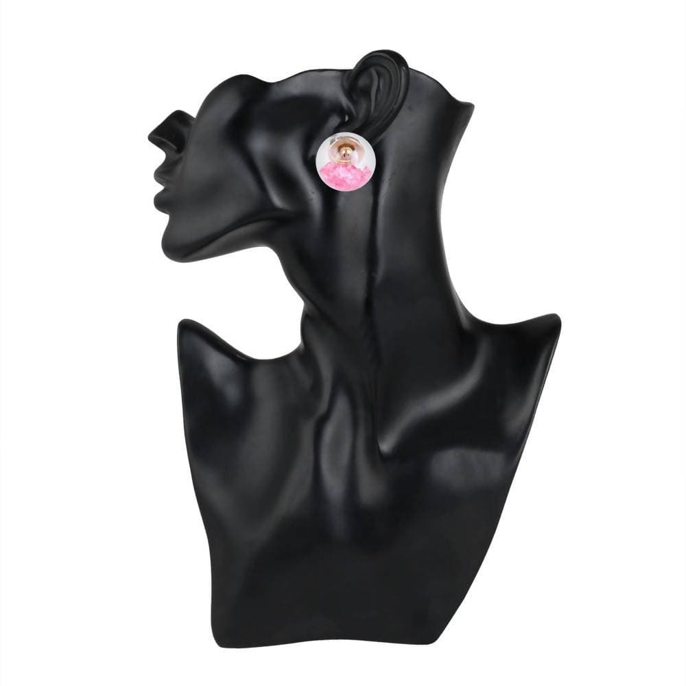 Trendoo Jewelry Gold Plated Stylish Fancy Party Wear Pink Studs