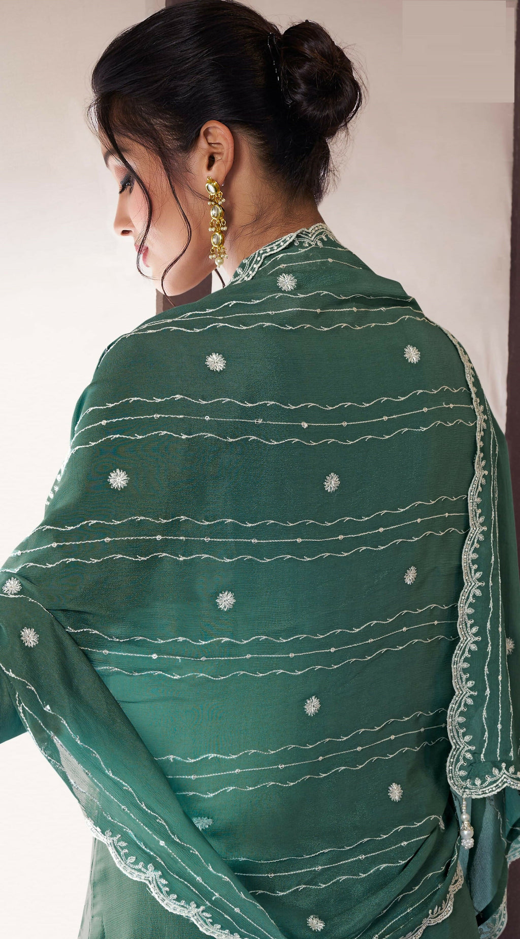 Anaita Green Embroidered Work Silk Stitched Sharara Suit - Distacart