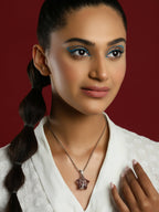 Women's Silver-Toned Purple Silver-Plated Handcrafted Chain - Ruby Raang - Distacart