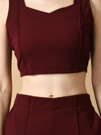 Myshka Women's Magenta Solid Party Top