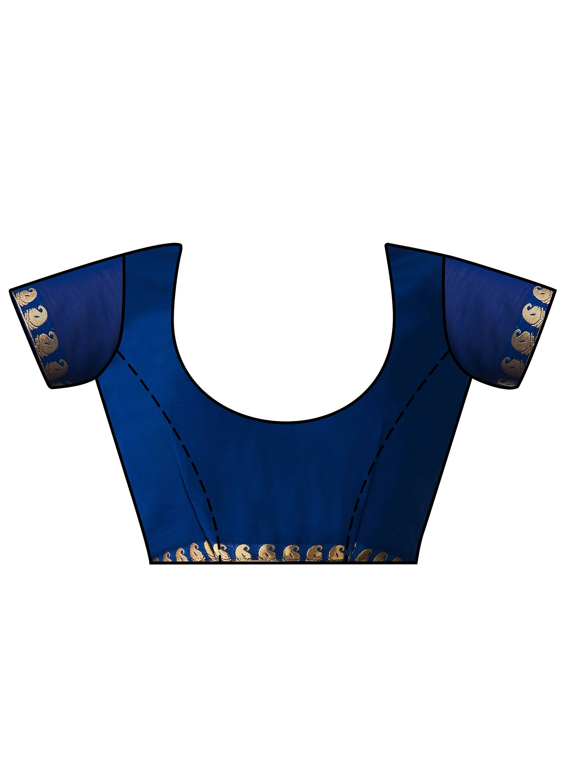 Mimosa Women's Navy Blue Banarasi Chiffon Saree - Distacart