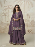 Anaita Wine Simar with Embroidery Multi & Zarkhan Work Readymade Palazzo suit - Distacart