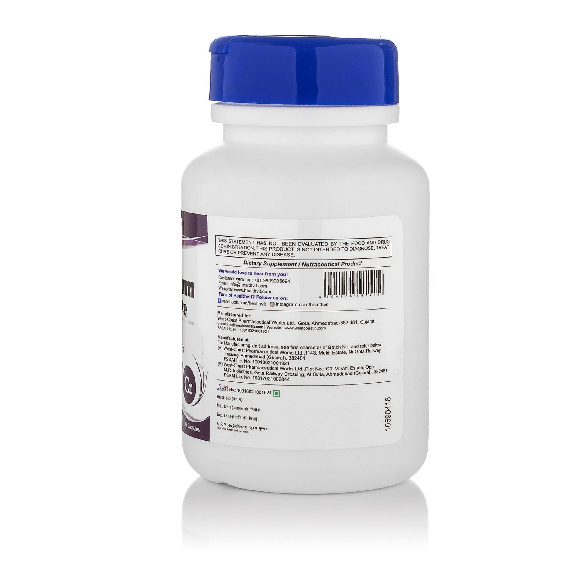 Healthvit Chromium Picolinate 200mcg Capsules - Distacart