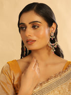 Nuyug 22K Gold Plated Crescent Kundan Drop Pink Stone Chandbali Earrings - Distacart
