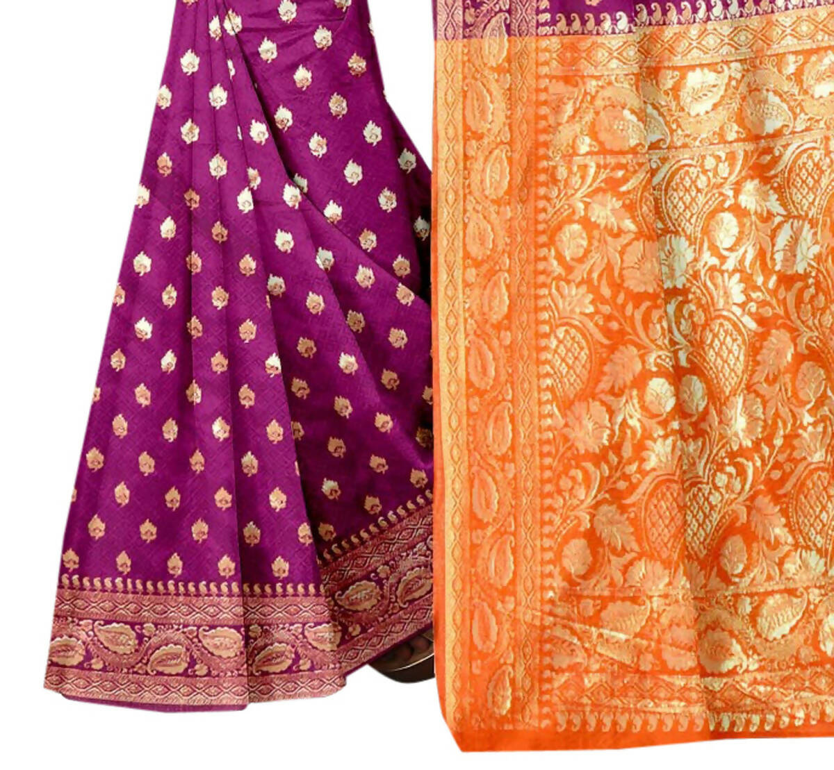 Vamika Purple Weaving Banarasi Jacquard Saree - Distacart