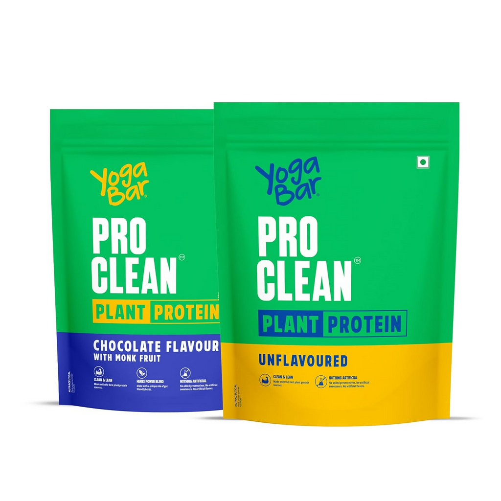 Yoga Bar Pro Clean Plant Protein Powder Chocolate Flavour & Unflavoured - Distacart
