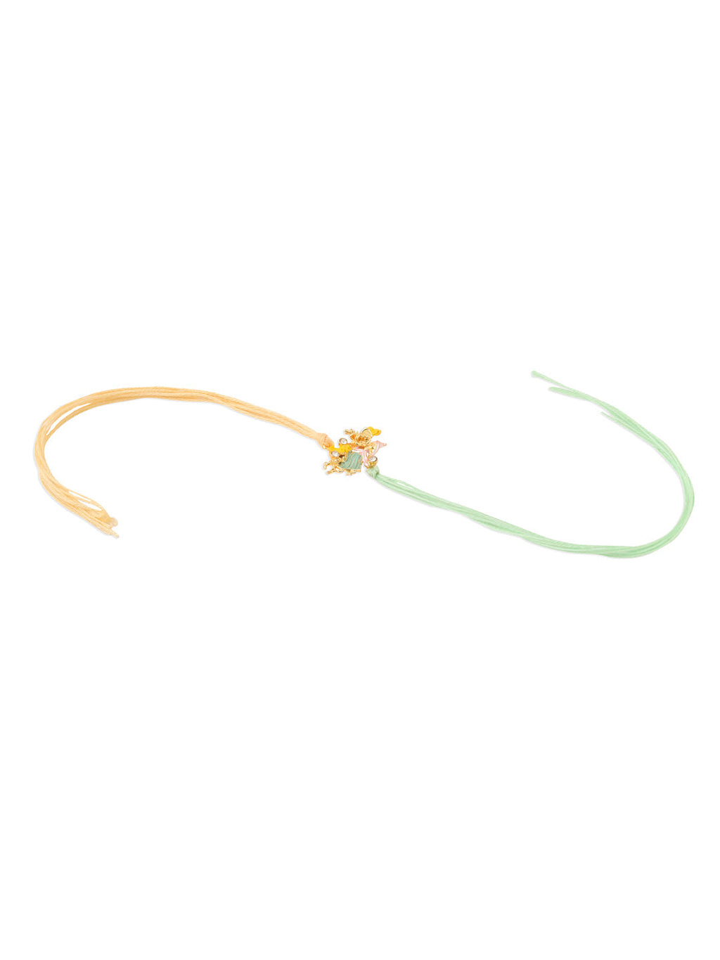NVR Set of 2 Multicolor Gold Toned Radha Krishna Beaded Bhaiya Bhabhi Rakhi Combo - Distacart
