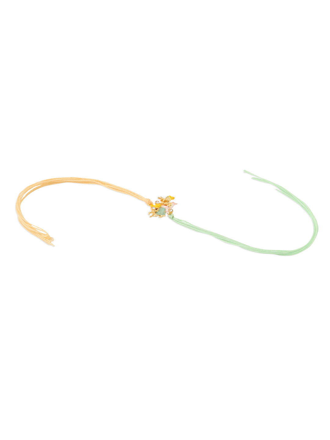 NVR Set of 2 Multicolor Gold Toned Radha Krishna Beaded Bhaiya Bhabhi Rakhi Combo - Distacart