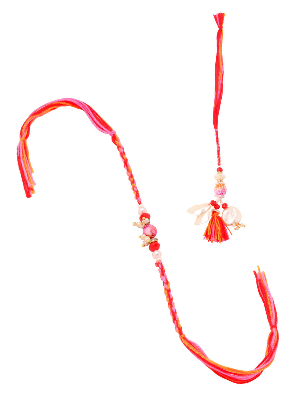 NVR Set of 2 Multicolor Artificial Stones & Beads Bhaiya Bhabhi Rakhi Combo - Distacart