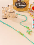 NVR Set of 2 Green Artificial Beads Bhaiya Bhabhi Rakhi, Combo for Rakshabandhan - Distacart