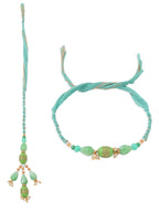 NVR Set of 2 Green Artificial Beads Bhaiya Bhabhi Rakhi, Combo for Rakshabandhan - Distacart