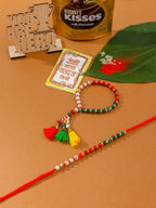 NVR Multicolor Artificial Beads Set of 2 Bhaiya Bhabhi Rakhi Combo - Distacart
