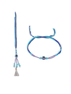 NVR Set of 2 Blue Evil Eye Artificial Beads Bhaiya Bhabhi Rakhi Combo - Distacart