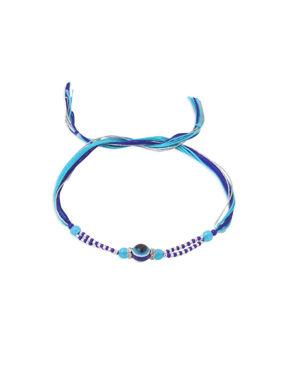 NVR Set of 2 Blue Evil Eye Artificial Beads Bhaiya Bhabhi Rakhi Combo - Distacart